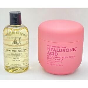 Whish Coastal Vanilla Luminous Body Oil/ Body Prescription Hyaluronic Acid Scrub